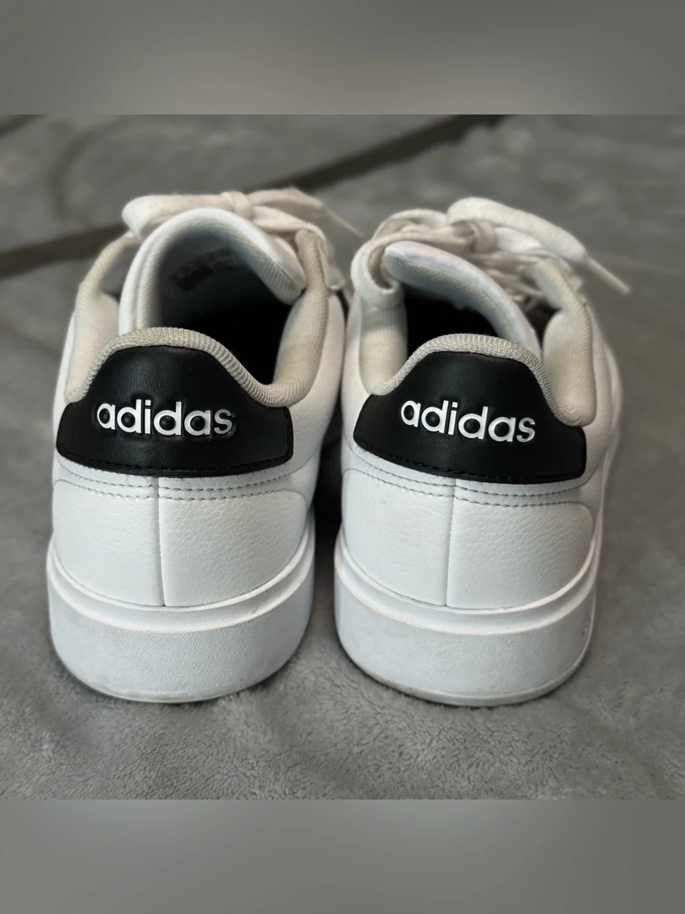 Adidas White Black Cloudfoam Low Top Sneakers Women’s Classic Court Shoes style